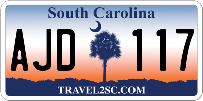 SC license plate AJD117