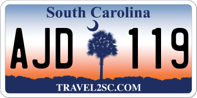 SC license plate AJD119