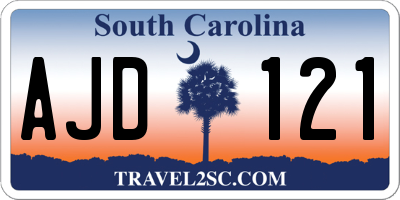 SC license plate AJD121