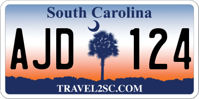 SC license plate AJD124