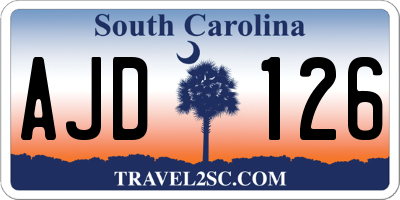 SC license plate AJD126