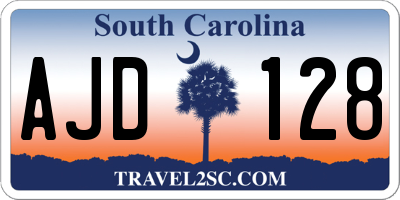 SC license plate AJD128