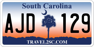 SC license plate AJD129