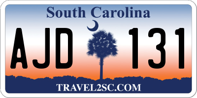 SC license plate AJD131