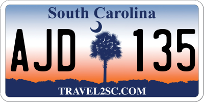 SC license plate AJD135
