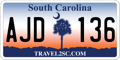 SC license plate AJD136