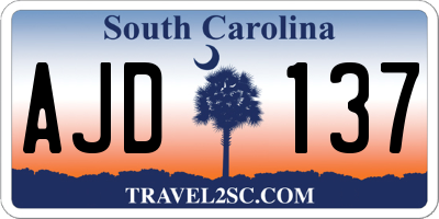 SC license plate AJD137