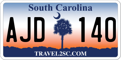 SC license plate AJD140