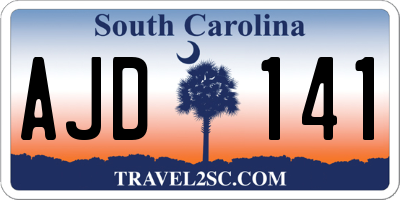 SC license plate AJD141