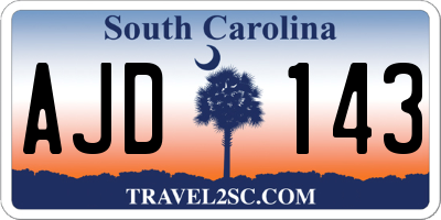 SC license plate AJD143
