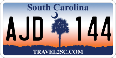 SC license plate AJD144
