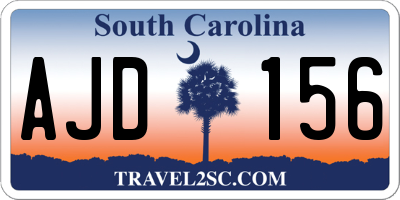 SC license plate AJD156