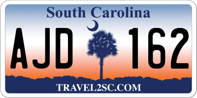 SC license plate AJD162