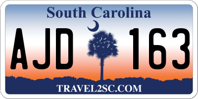 SC license plate AJD163