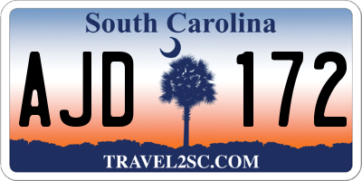 SC license plate AJD172