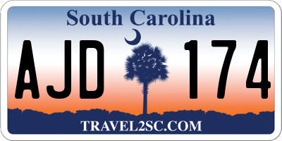 SC license plate AJD174