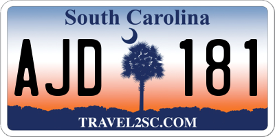 SC license plate AJD181
