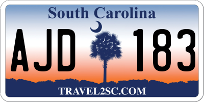 SC license plate AJD183