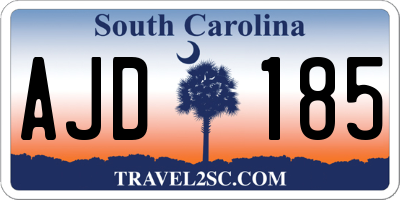 SC license plate AJD185