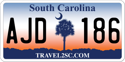 SC license plate AJD186
