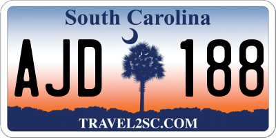 SC license plate AJD188