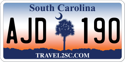 SC license plate AJD190