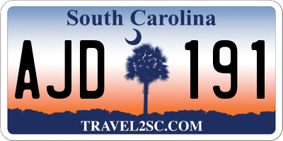 SC license plate AJD191