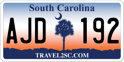 SC license plate AJD192