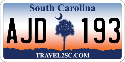 SC license plate AJD193