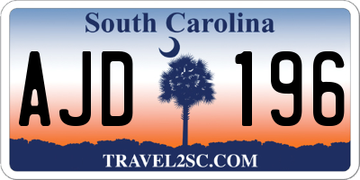 SC license plate AJD196