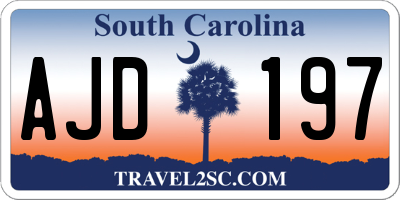 SC license plate AJD197