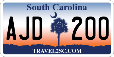 SC license plate AJD200