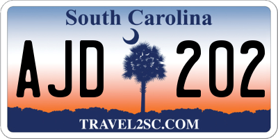 SC license plate AJD202