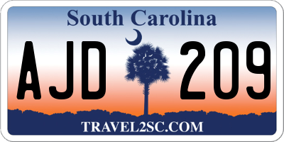 SC license plate AJD209