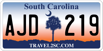 SC license plate AJD219