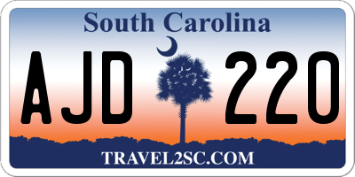 SC license plate AJD220