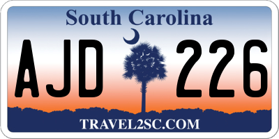 SC license plate AJD226
