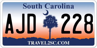 SC license plate AJD228