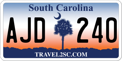 SC license plate AJD240