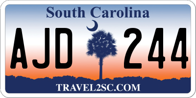 SC license plate AJD244