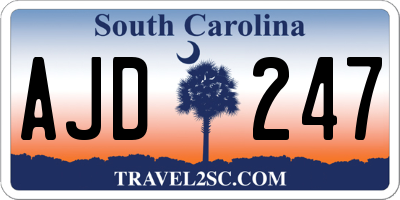 SC license plate AJD247