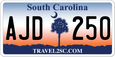 SC license plate AJD250
