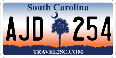 SC license plate AJD254