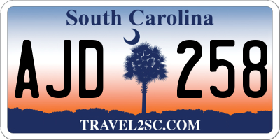 SC license plate AJD258