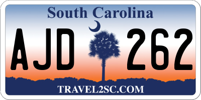 SC license plate AJD262