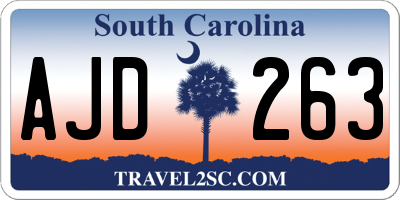 SC license plate AJD263