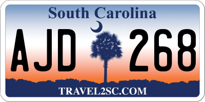 SC license plate AJD268