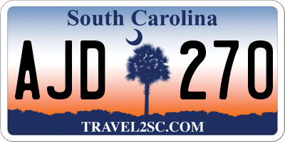 SC license plate AJD270