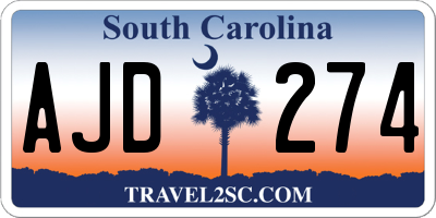 SC license plate AJD274