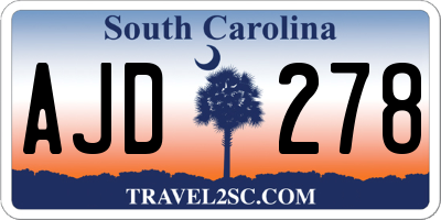 SC license plate AJD278